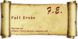 Fall Ervin névjegykártya
