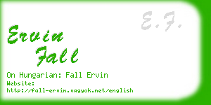 ervin fall business card